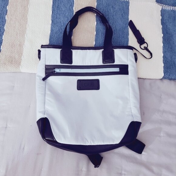 LOLË Ice Blue Mini Lily Backpack/Tote Bag Waxed - Picture 2 of 15